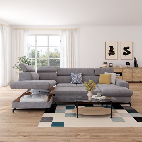 Canapé panoramique EMMA terminal à gauche rimini anthracite