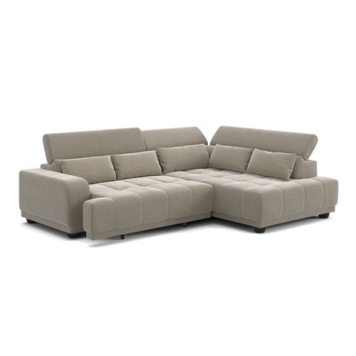 Canapé d'angle relax droit ELIOTT tissu taupe