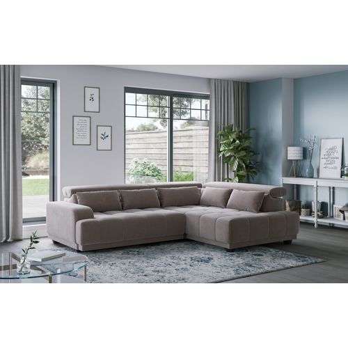 Canapé d'angle relax droit ELIOTT tissu expresso