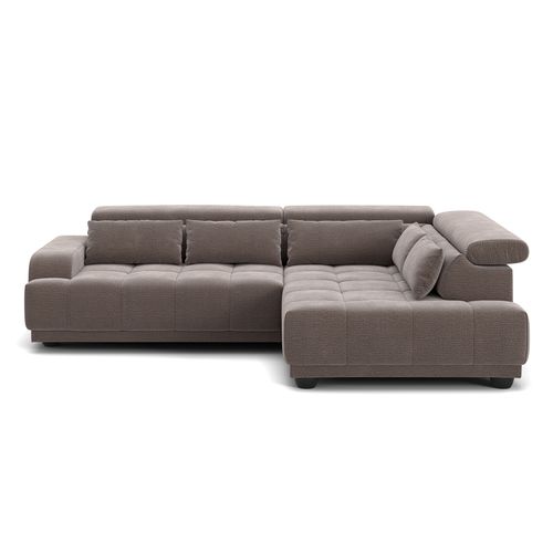 Canapé d'angle relax droit ELIOTT tissu expresso