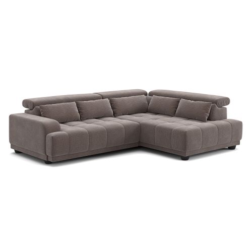 Canapé d'angle relax droit ELIOTT tissu expresso