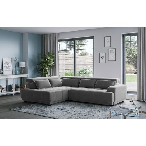 Canapé d'angle relax droit ELIOTT tissu anthracite