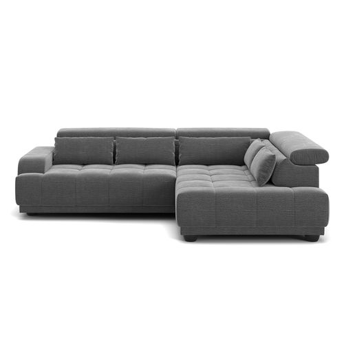 Canapé d'angle relax droit ELIOTT tissu anthracite