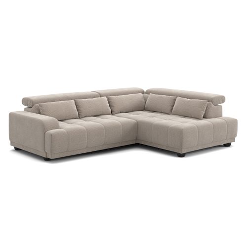 Canapé d'angle relax droit ELIOTT tissu naturel - Canapé BUT