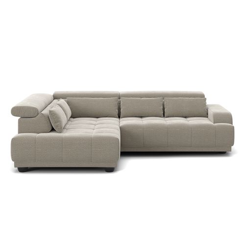 Canapé d'angle relax gauche ELIOTT tissu taupe