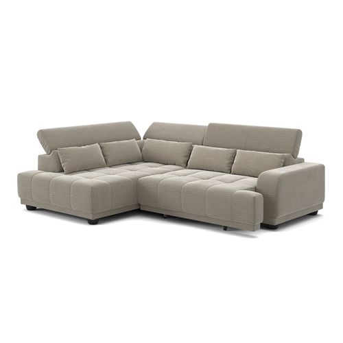 Canapé d'angle relax gauche ELIOTT tissu taupe