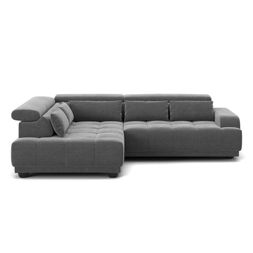 Canapé d'angle relax gauche ELIOTT tissu anthracite