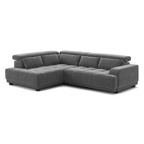 Canapé d'angle relax gauche ELIOTT tissu anthracite