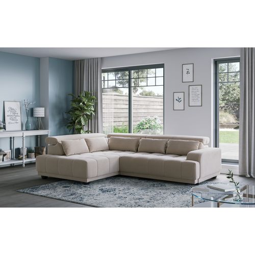 Canapé d'angle relax gauche ELIOTT tissu naturel