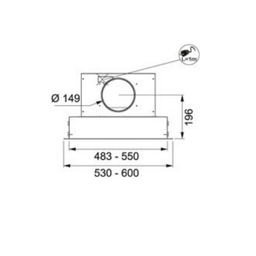 Hotte Plafond 90cm 66db 839m3/h Inox - 6509916