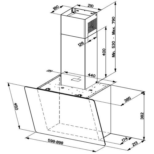 Hotte Décorative Linea 60 560 M³/h Noir C