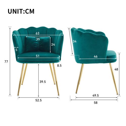 Ensemble De 4 Chaises Modernes En Velours - Vert