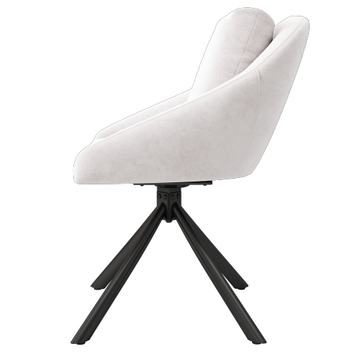 Chaise En Velours Beige Moderne, Élégant Fauteuil Pivotant Gris - Lot De 4 Chaises