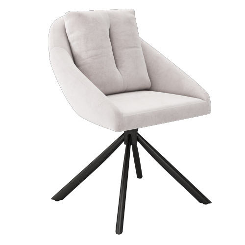 Chaise En Velours Beige Moderne, Élégant Fauteuil Pivotant Gris - Lot De 4 Chaises