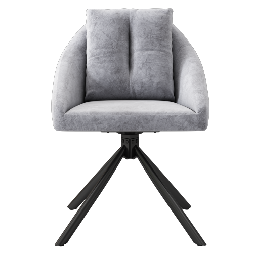 Chaise Pivotante En Velours Gris Moderne, Élégant Fauteuil Pivotant Gris - Lot De 2 Chaises