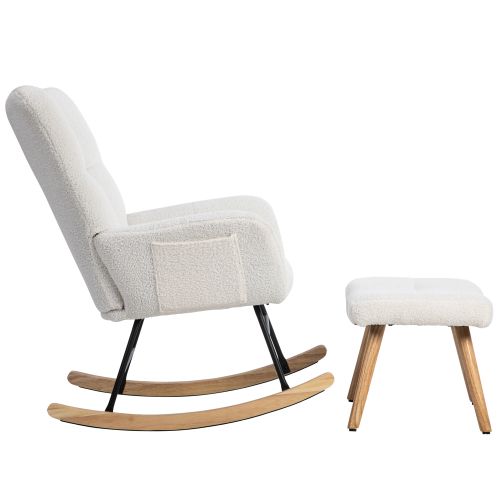 Fauteuil à Bascule Ergonomique Blanc, Hauteur 92 Cm, (49 X 38 X 38 Cm)