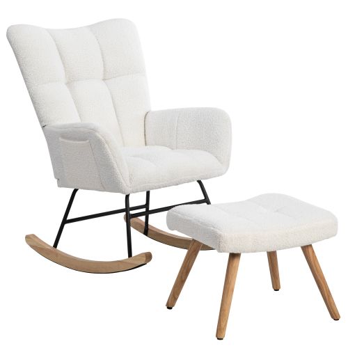 Fauteuil à Bascule Ergonomique Blanc, Hauteur 92 Cm, (49 X 38 X 38 Cm)