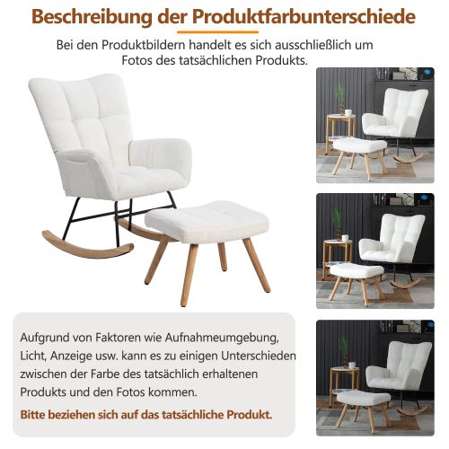 Fauteuil à Bascule Ergonomique Blanc, Hauteur 92 Cm, (49 X 38 X 38 Cm)