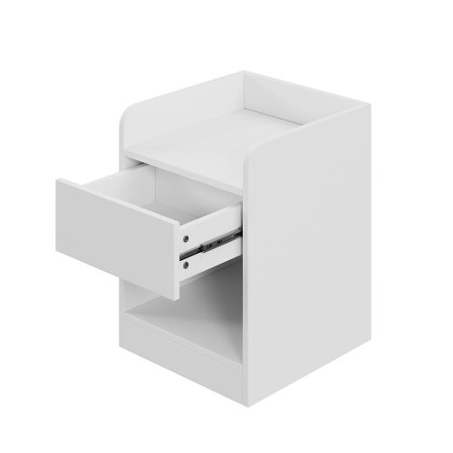 Lit Combiné En Bois Massif 140x200 Cm Avec Tête De Lit à Compartiments, Blanc, Modèle 227x145x93 Cm