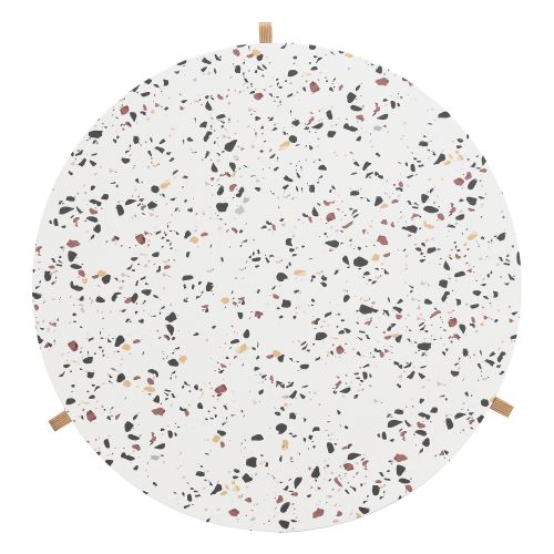 Table Basse Modulable, Blanc Et Bois, 70x70x35 Cm + 50x50x45,5 Cm