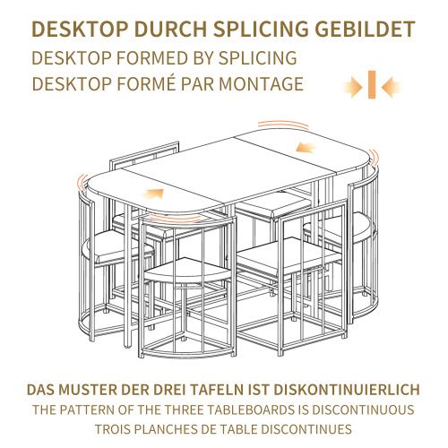 Ensemble De Table à Manger (6 Chaises) + Table Blanche + Chaises