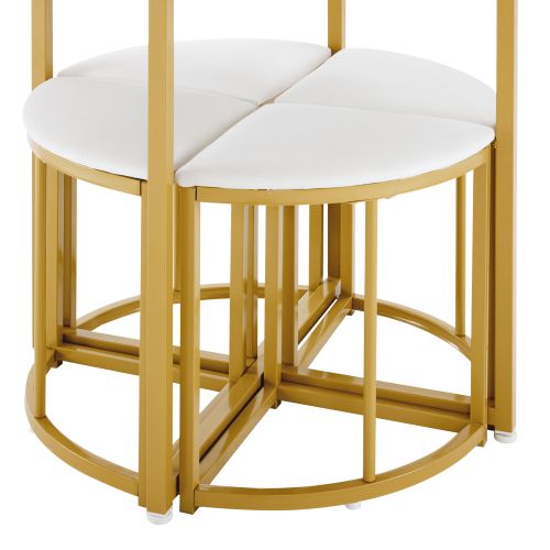 Ensemble De Table à Manger Avec Quatre Chaises + Plateau En Mdf