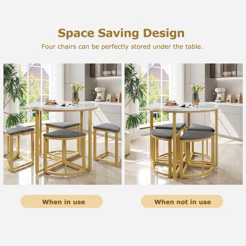 Ensemble De Table à Manger Avec Quatre Chaises + Plateau En Mdf