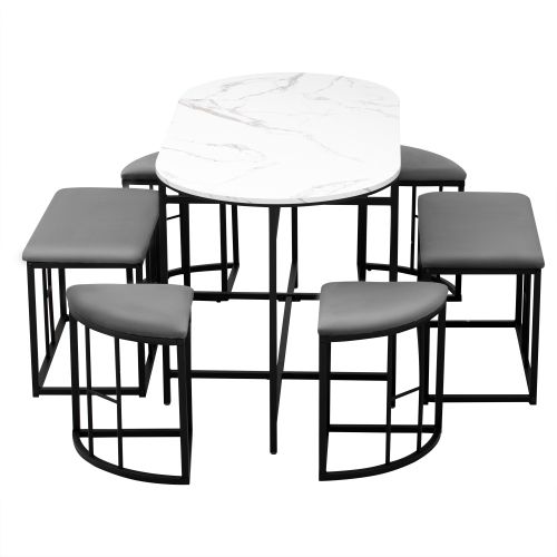 Ensemble De Salle à Manger (avec Table, 4 Petits Tabourets Et 2 Grands Tabourets)
