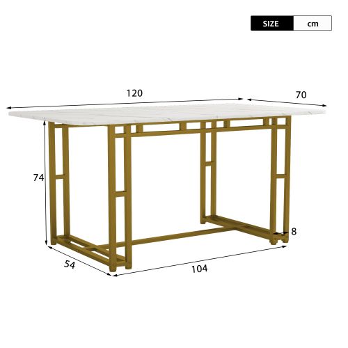 Ensemble De Table à Manger Dorée 120x70 Cm Avec 4 Chaises, Chaises En Velours Noir