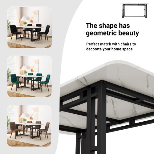 Table à Manger 120x70 Cm En Mdf Noir Avec 4 Chaises En Velours Gris Foncé, Pieds En Métal Noir