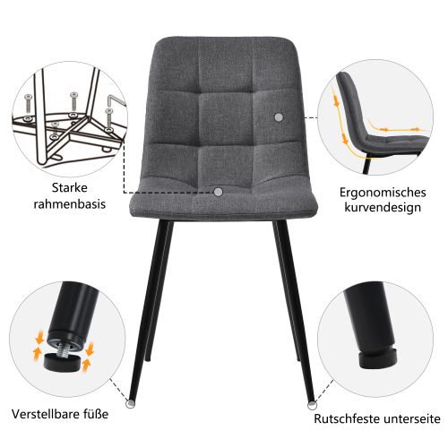 Ensemble De Table à Manger (1+4), Table Rectangulaire De 117 Cm Avec 4 Chaises