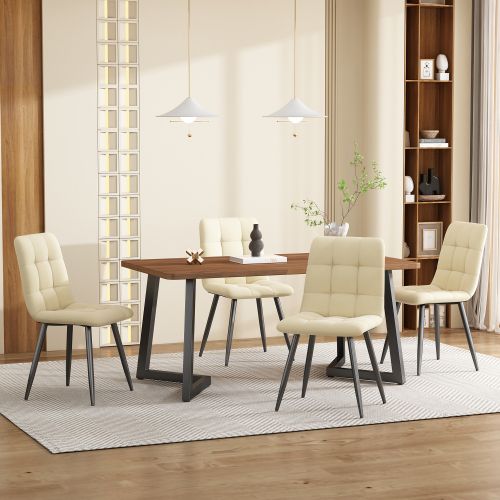 Ensemble De Salle à Manger 5 Pièces, Table En Mdf Beige