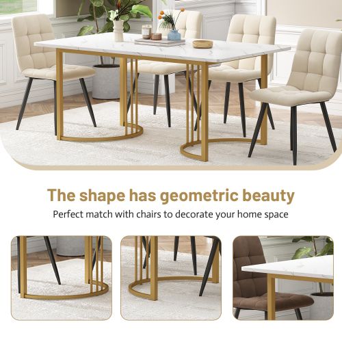 Ensemble De Salle à Manger (5 Pièces), Table Mdf Marbre 140x80 Cm