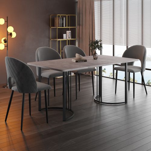 Ensemble De Salle à Manger (5 Pièces), Table à Manger 140 X 80 Cm Avec 4 Chaises