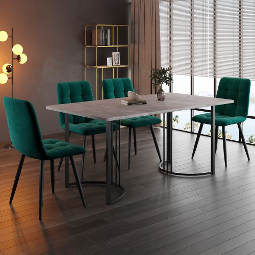 Ensemble Salle à Manger (5 Pièces), Table De Cuisine Moderne Avec 4 Chaises
