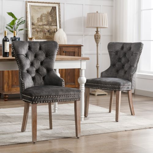 Chaise De Salle à Manger (set De 2), Fauteuil Rembourré Avec Clous Décoratifs
