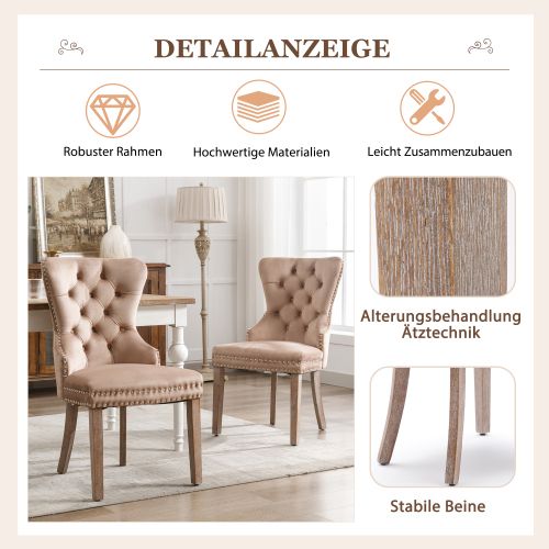 Chaise De Salle à Manger (set De 2) Avec Un Design Unique De Porte-clou Au Dos