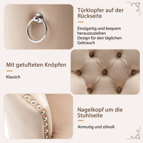 Chaise De Salle à Manger (set De 2) Avec Un Design Unique De Porte-clou Au Dos