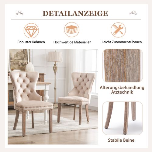Chaise De Salle à Manger (set De 2) Avec Un Design Unique De Porte-clou Au Dos