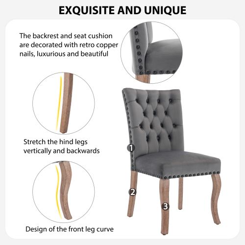 Chaise De Salle à Manger (6 Pièces), Gris, Chaise Rembourrée Avec Poignée Unique à L'arrière