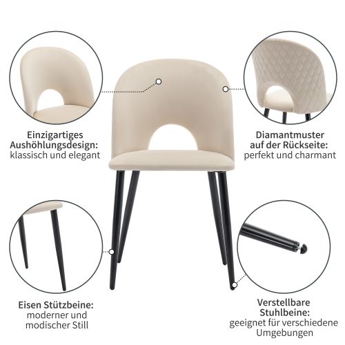 Ensemble De Chaises De Salle à Manger (6 Pièces), Chaise Rembourrée Design Avec Dossier