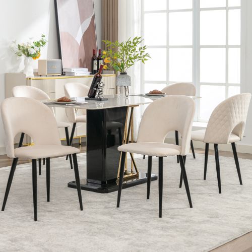 Ensemble De Chaises De Salle à Manger (6 Pièces), Chaise Rembourrée Design Avec Dossier
