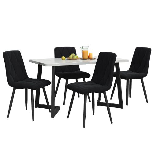 Ensemble De Salle à Manger (table Rectangulaire 117×68 Cm Avec 4 Chaises)