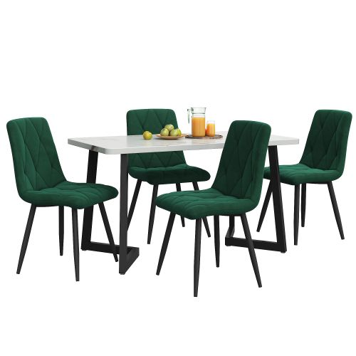 Ensemble De Salle à Manger (table Rectangulaire 117×68 Cm Avec 4 Chaises)