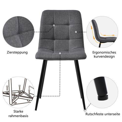 Ensemble De Salle à Manger (5 Pièces), Table à Manger 140×80 Cm Avec 4 Chaises