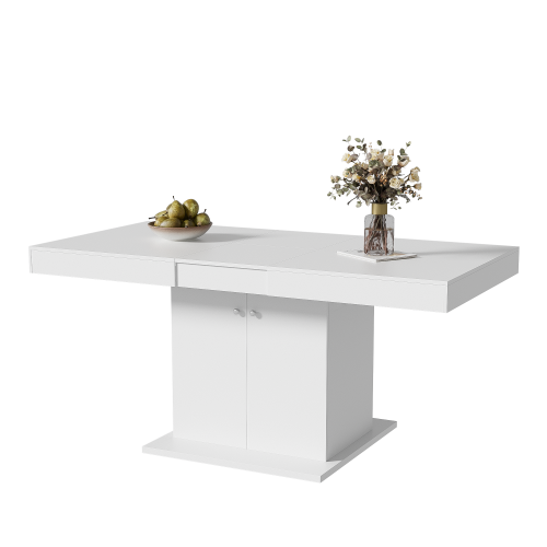 Table à Manger Extensible Automatique, L140/180×p80×h76 Cm, Avec Rangement, Multifonctionnelle