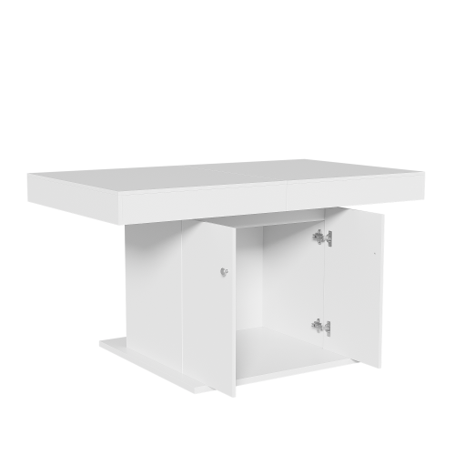 Table à Manger Extensible Automatique, L140/180×p80×h76 Cm, Avec Rangement, Multifonctionnelle