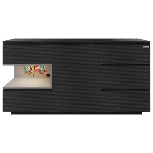 Buffet 5 Tiroirs Et Compartiment Ouvert Avec Éclairage LED - Noir Minecraft
