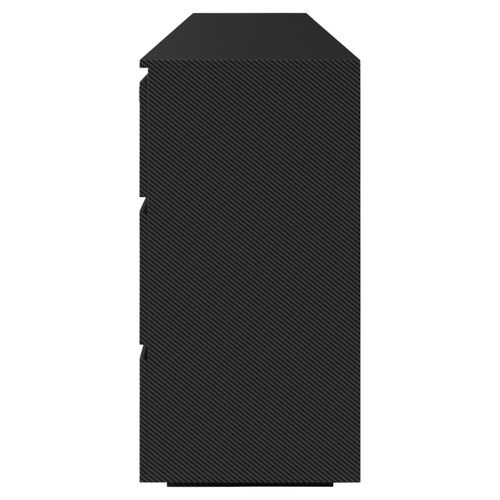 Buffet 5 Tiroirs Et Compartiment Ouvert Avec Éclairage LED - Noir Minecraft