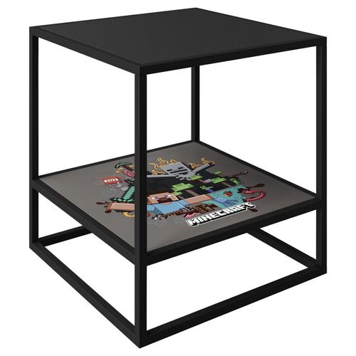 Table De Chevet Avec Plateau Amovible Noir Minecraft